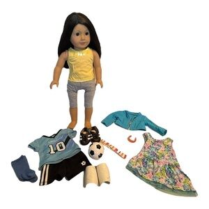 American Girl 18” Doll With Outfits